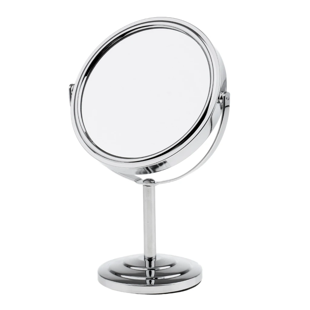 Tabletop Makeup Mirror , 2 in 1 Magnifying & Normal Compact Mirror, 360° Swivel Free Standing Mirror Table Top