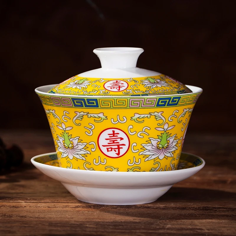 D Style 240 мл Gaiwan керамическая фарфоровая чайная соусница для тарелки Обложка набор пиалы для чая Посуда для чая кухонная посуда для питья мастер рукоделье чашка украшения подарки - Цвет: D Style