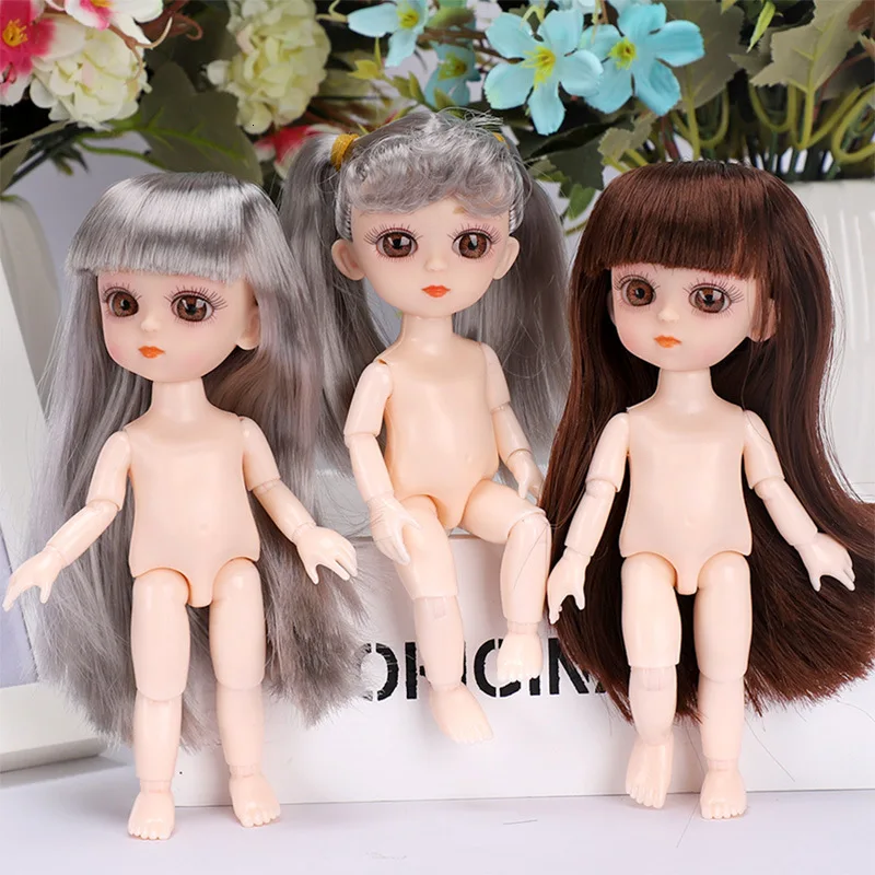 Новая силиконовая кукла принцессы 16 см игрушки для детей Мини BJD с 3D глазами 13