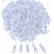 Clip de papel de utilidad de plástico transparente, pinzas de ropa, Clips de línea de ropa, 100x1cm, Uds.