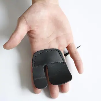 

Finger Guard Outdoor Hunting Glove Archery Cow Leather Protector Tab Protection Bow Black Shooting Archery Finger Protector