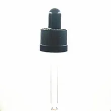 18-410 черная детская устойчивая пластиковая крышка с капельницей в сборе с резиновой колбой и стеклянной пипеткой X10