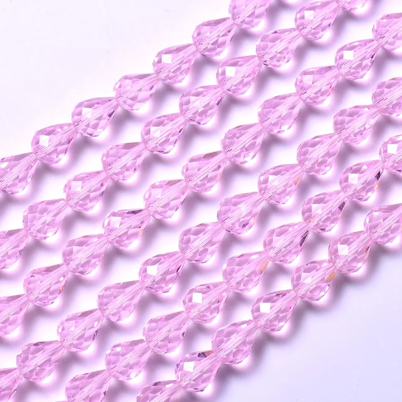 100pcs/Bag 48 Faceted 8x6 10x8 12x10mm Teardrop Crystal Glass Quartz Drop Beads Top AAA Grade Quality for Jewelry Making AAA12|beaded flowers