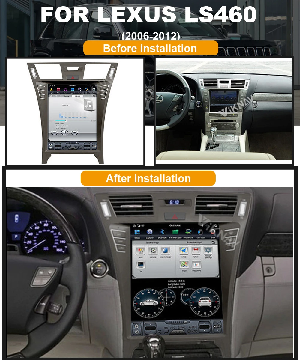 

Android System vertical screen car GPS navigation For-LEXUS LS460 2006-2012 Multimedia DVD Player carplay wifi BT