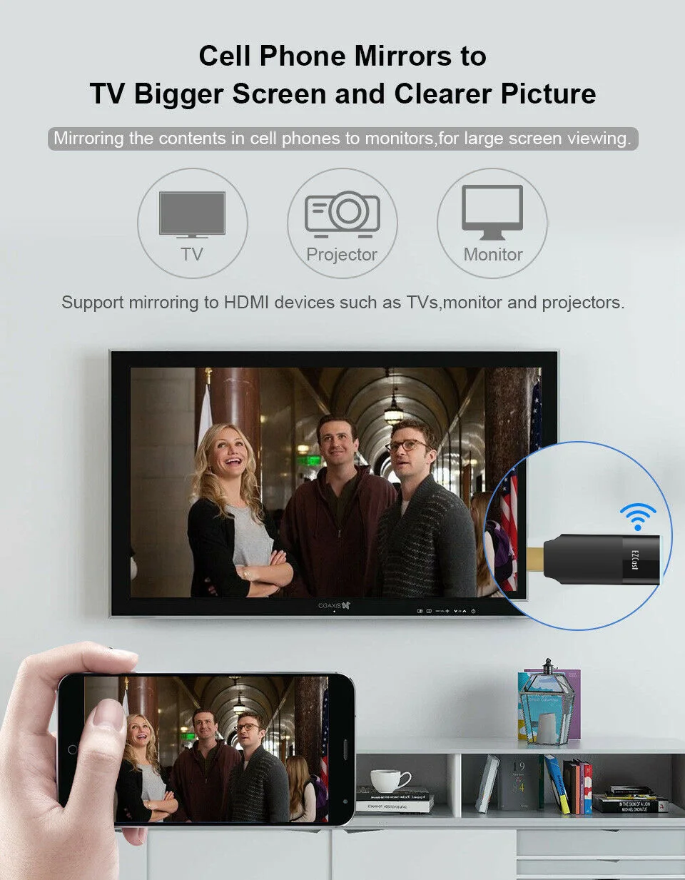 Ezcast Беспроводной Wi Fi дисплей Dongle 2 4 г 5G медиа конвертер HD видео адаптер ТВ обмена