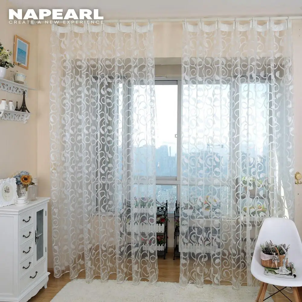Details about   NAPEARL American style jacquard floral design window curtain sheer for bedroom t 
