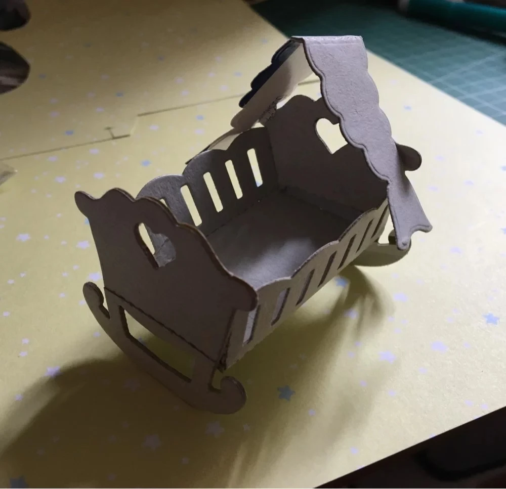 Мини детская колыбель тележка ремесло штампы для резки металла 3D DIY Скрапбукинг углеродная Свадебная фоторамка Пригласительные открытки Декор