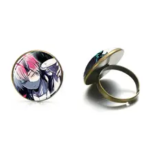  Anime My Hero Academia Ring Glass Dome Cartoon Figures Midoriya Lzuku Bakugou Katsuki Shigaraki Shoto Adjustable Rings For Kids 