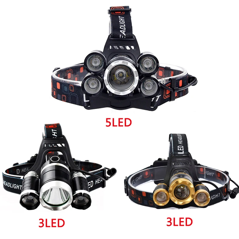 Litwod Z20 высокое Мощность 5 светодиодный налобный фонарь фар 12000lm Cree Xml T6 18650