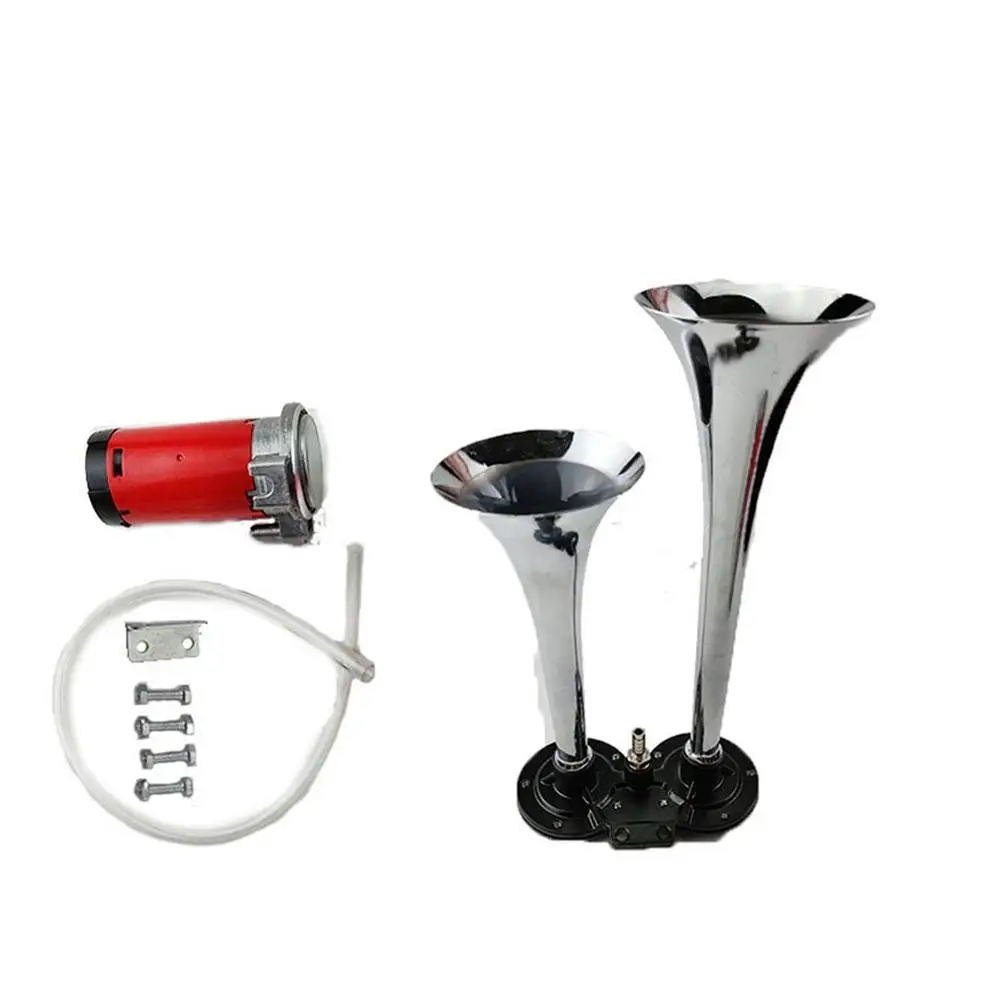 

Double Tube Electric Air Horn Modified 12V With Air Pump Super Loud Horn Car Motorcycle Refitting Horn