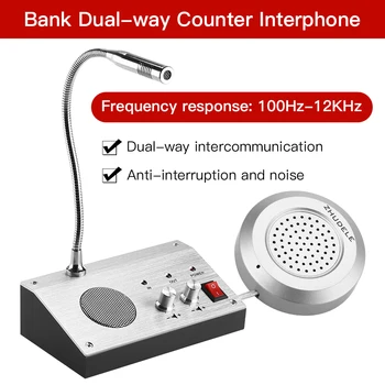 

Professional Dual Way Window Intercom System Bank Counter Interphone Zero-touch Business Store Bank Station Window Communicator