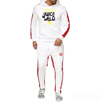 

Juice Wrld Patchwork Hoodie sports suit Couple Wear Autumn Juce Wrld Sweatshirt + Drawstring Jogging Pants Juice Wrld Sweatpants