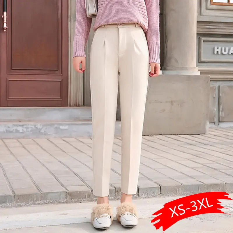 

Women's Casual Harem pants Spring Summer Fashion Loose Ankle-length Trousers Female Classic High Elastic Waist Black Camel Beige