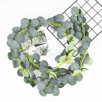 

2M Eucalyptus Garlands Artificial Green Leaves Rattan Ivy Vine Silk Fake Plants for Wedding Backdrop Arrangement Wall Decoration