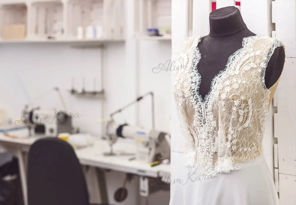 Alim Kara Modern Sleeveless Wedding Dress 2022 Bow Embroidery A-Line Court Train Bridal Gown Princess P101 Vestido De Novia wedding dresses