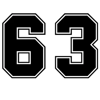 

30071# funny digit number 63 car sticker reflective waterproof car decal vinyl stickers on car truck bumper rear window laptop