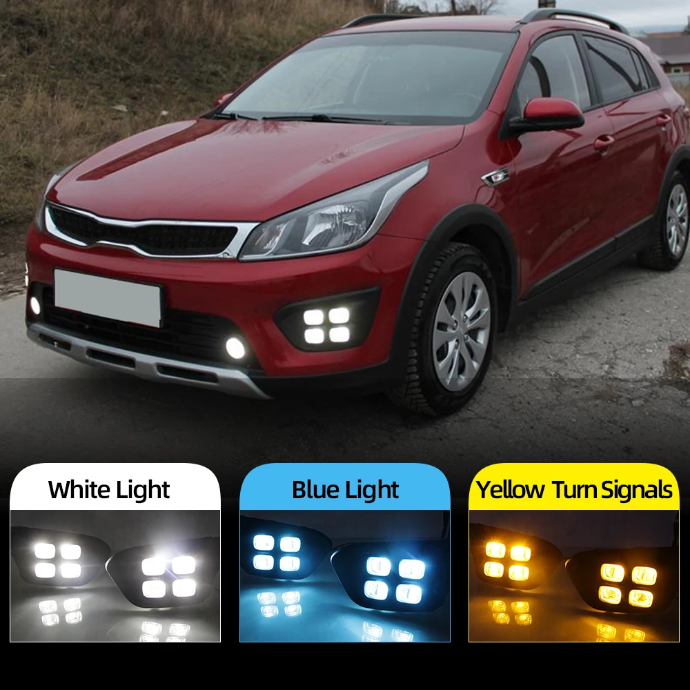 Автомобильные дневные ходовые огни 12 В лампа для России KIA RIO X Line 2018 2019 вождения