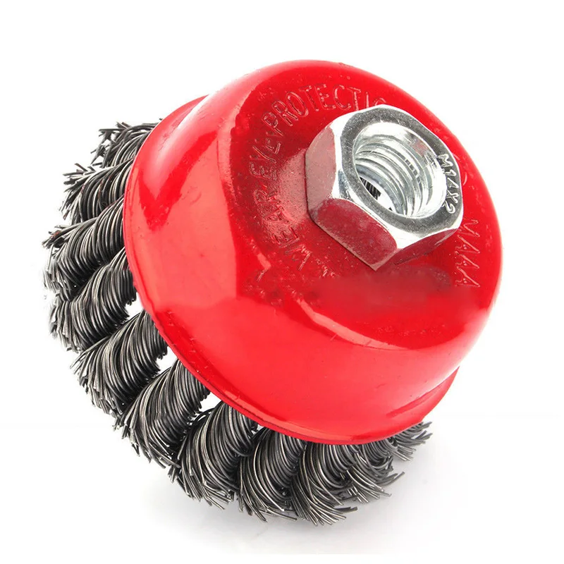 

4PCS Knotted Wire Cup Brushes 3" (75mm) For 4-1/2" (115mm) Angle Grinder Knotted Abrasive Brushes