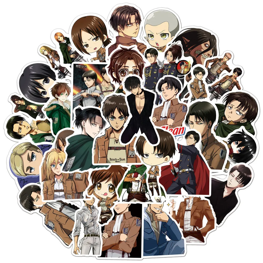 

10/30/50Pcs Attack on Titan Cartoon Diy Stickers for Kids Toys Laptop Pegatinas Moto Graffiti Cute Cool Manga Anime Car Sticker