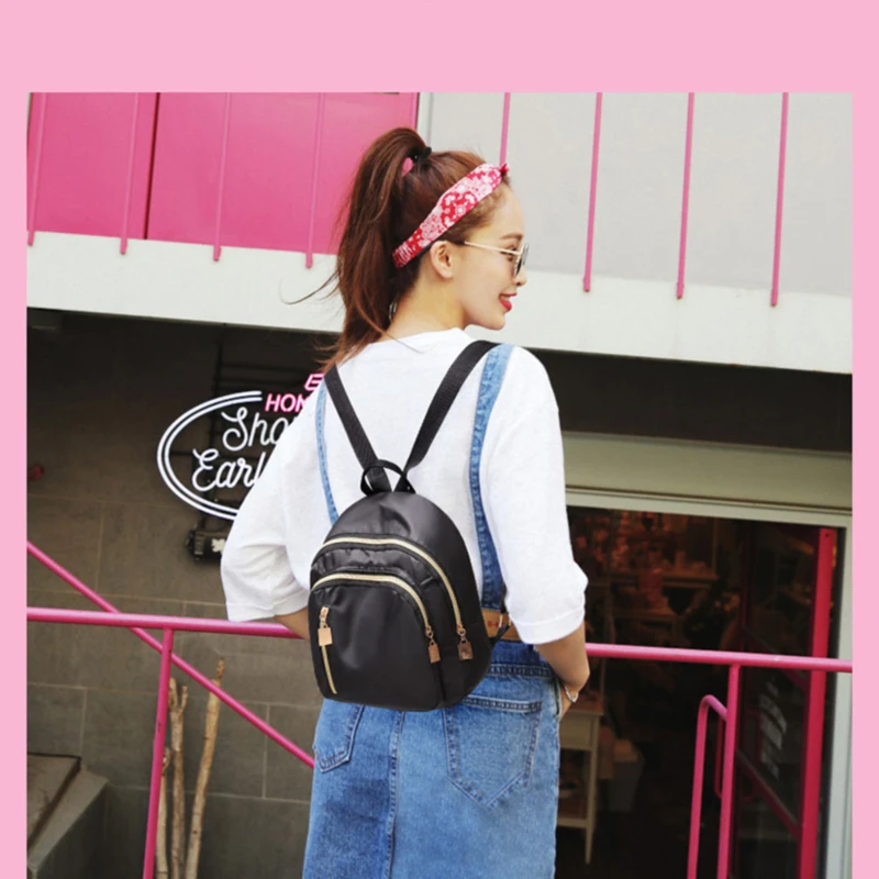 

2021 Waterproof Nylon Women Backpack Leisure Back Pack small backpack Student Casual Bag Shoulder Bag