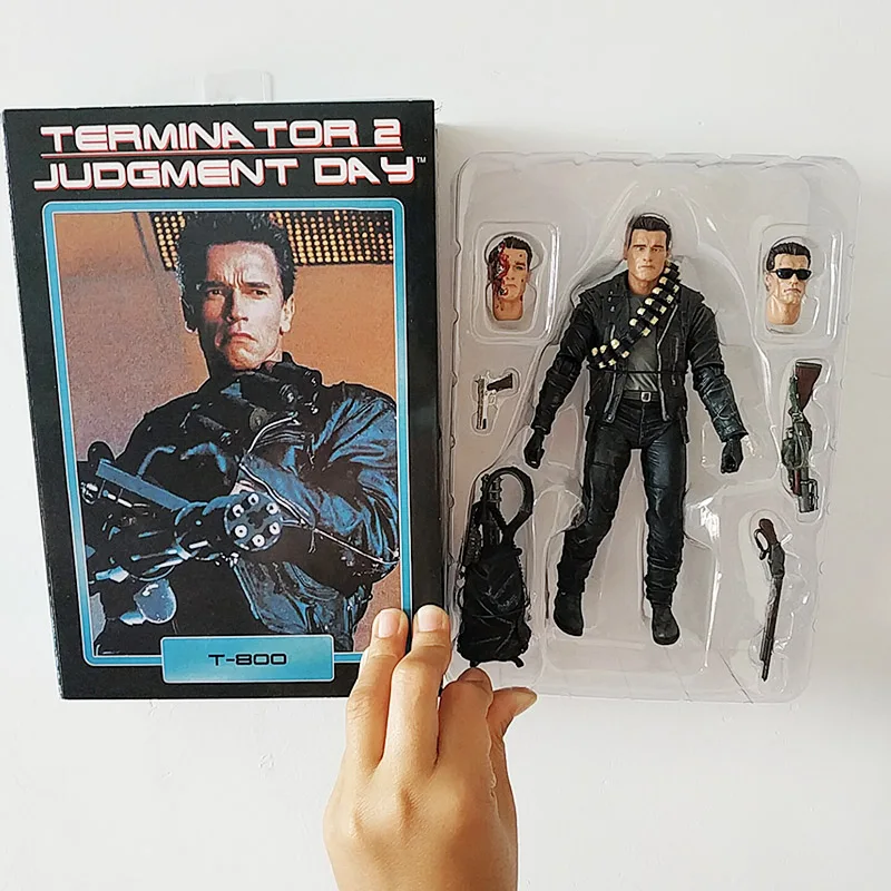 Tanie 18CM NECA Terminator 2 dzień sądu T 800 Arnold Schwarzenegger pcv Action model figurki zabawki lalki na prezent