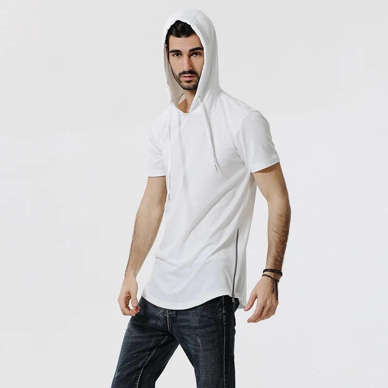 

Men Hooded T Shirts Hip Hop