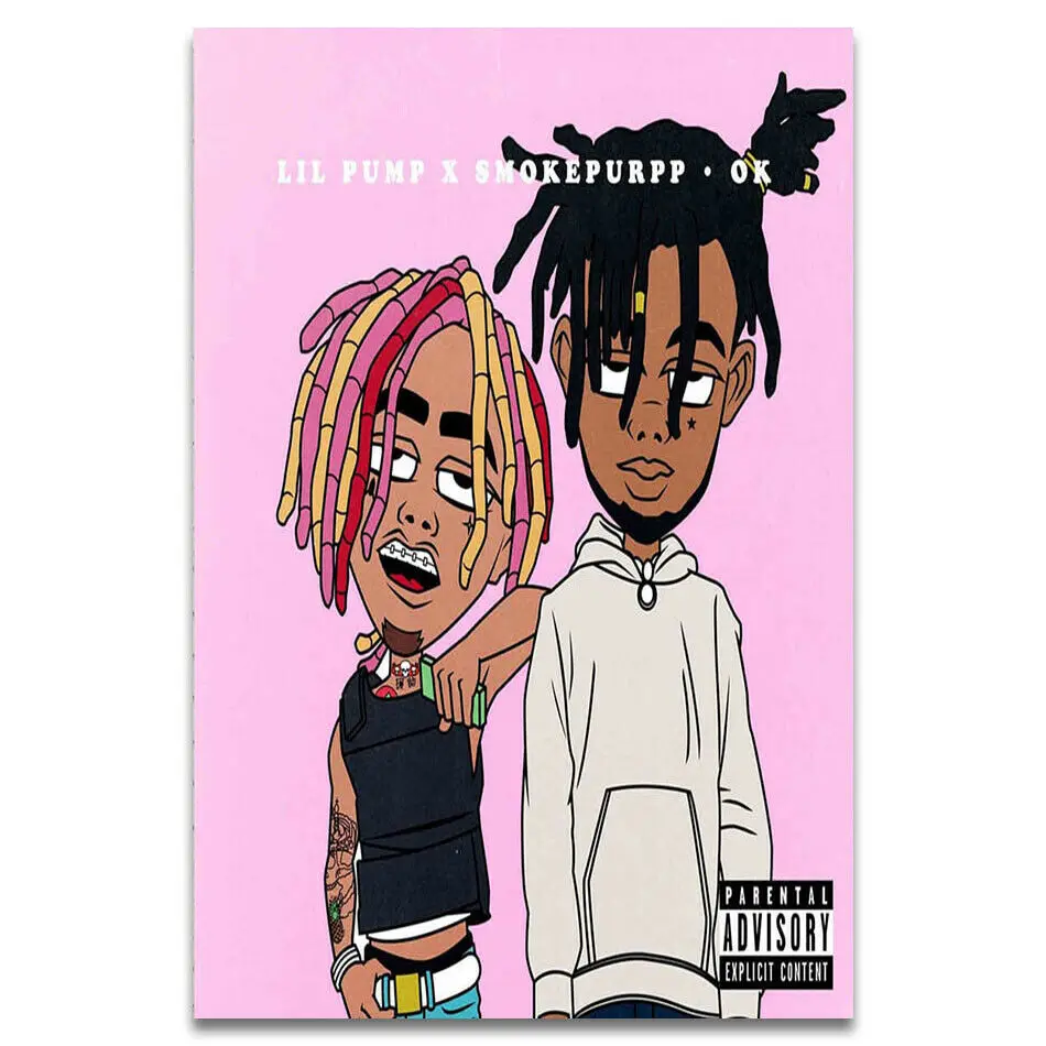 Lil Pump Smokepurpp Music Rapper New Album Silk Fabric Wall Poster Art Decor Sticker Bright Painting Calligraphy Aliexpress