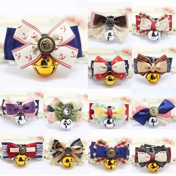 

Hot Sale Pet Dog Tie Bow Necklace Teddy Bow Cat Bell Collar Vintage Anchor Collar Jewelry Pet Accessory Pet Collar