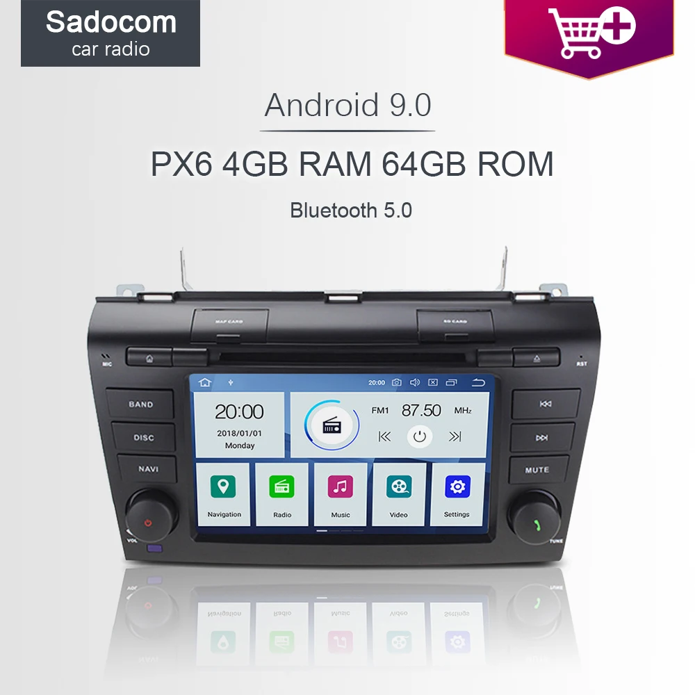 7 &quotDSP PX6 2 din Android 10 0 4 Гб + 64 ГБ Автомобильный dvd-плеер GPS радио Bluetooth для Mazda 3 2003 2004 2005