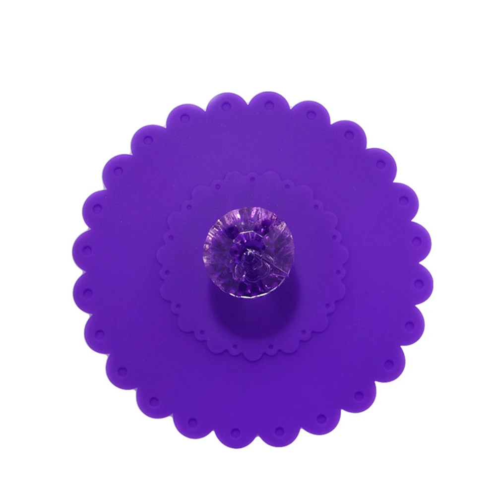 Kznifmk Anti Polvere Copertura in Vetro di Silicone Tappo del Coperchio della Guarnizione di aspirazione della Tazza di Caffe' Caffe' + Rosa