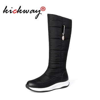 

Genuine Leather Snow Boots Women Female winter warm shoes woman snow booties Sneakers Black Red Beige Large Size 35-44