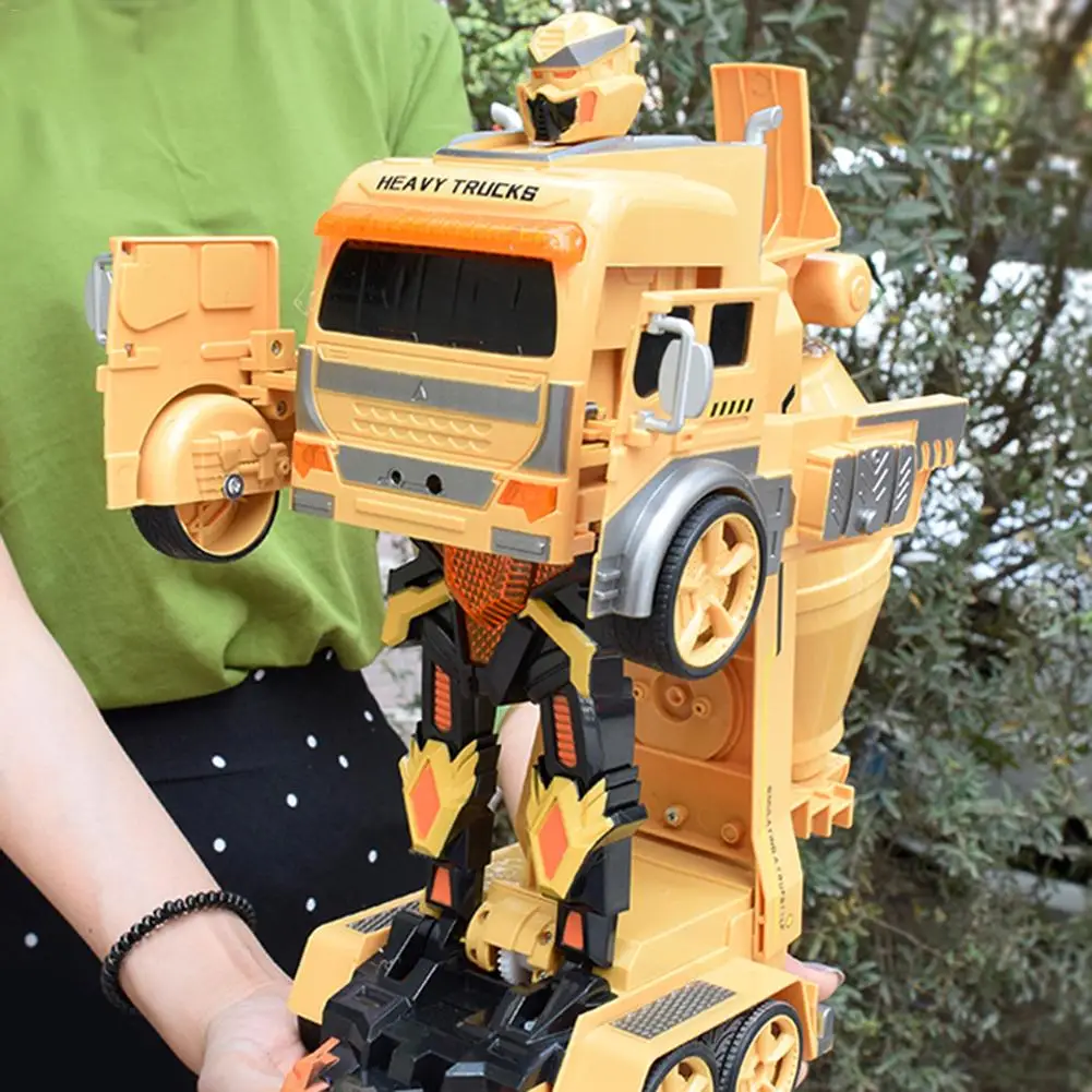 

Remote Control Engineering Vehicle One Key Deformation Mixer Truck Watch Gravity Gesture Sensing Truck With Light Music Kids Toy