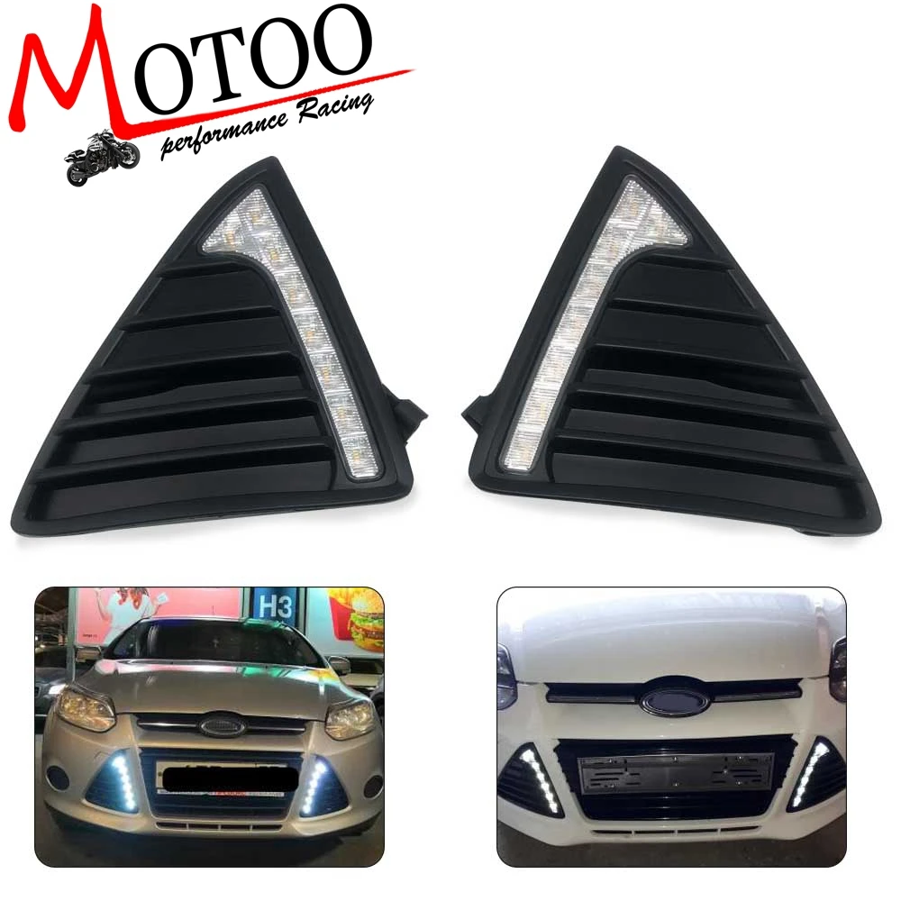 

12v LED Car Running Light Front Fog Lamp with Dimming Style Relay for Ford Focus 3 2012 2013 2014