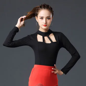

Latin Dance Shirt New National Standard Dancing Performance Costume Female Adult Sexy Tops Profession Practice Clothes