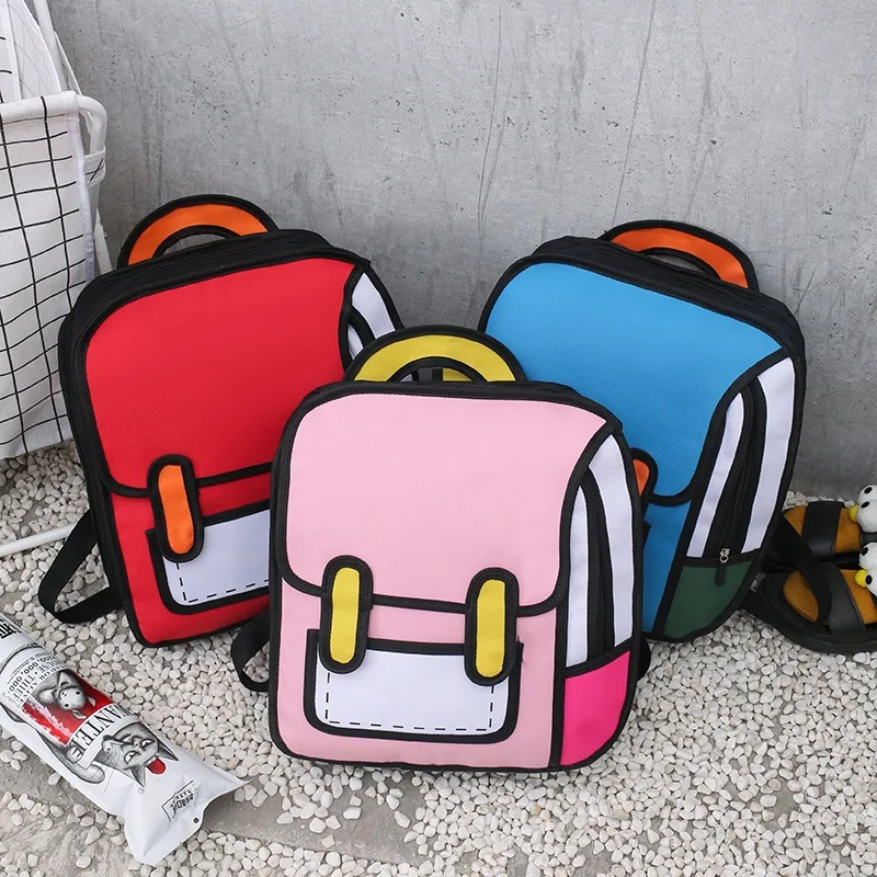

2019 New Style Juvenile Perrins Miu Miu Celebrity Style Backpack Korean-style College Style Cartoon Harajuku Schoolbag for Eleme
