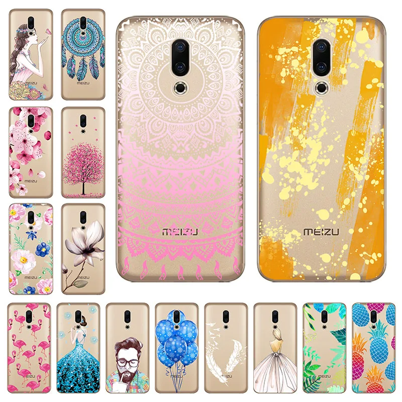 

Meizu 16X Case Silicone Meizu 16X Cover Cute Transparent Painting Soft TPU Back Cover for Meizu 16 X Phone Case Bumper Bags