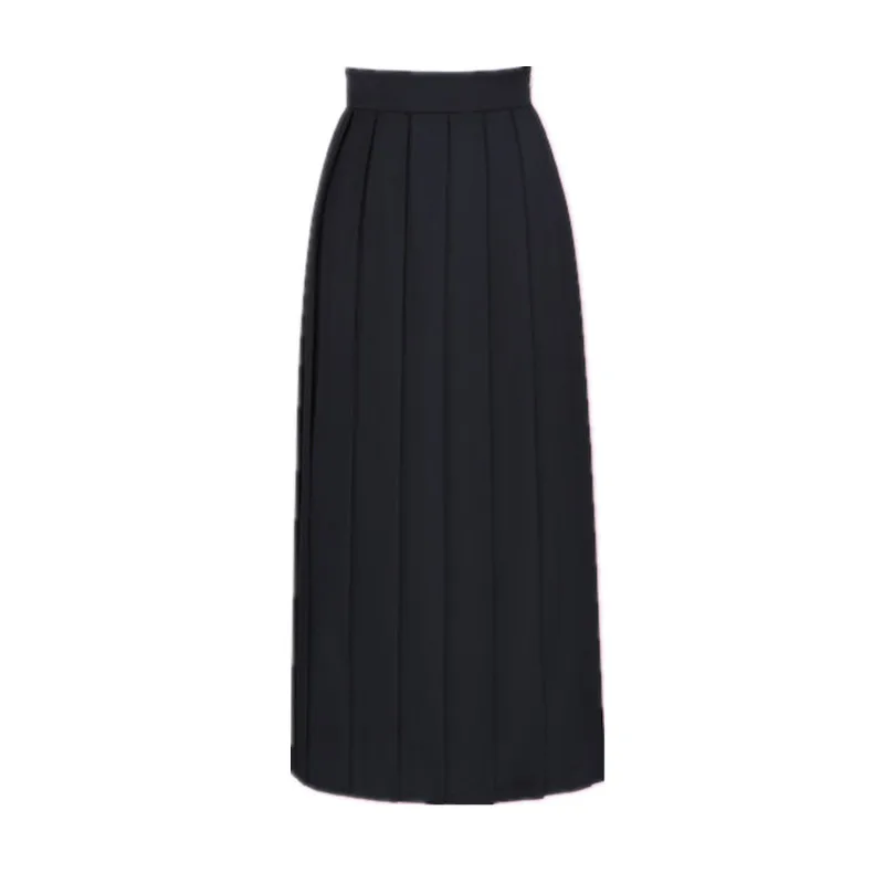 Japanese School Uniforms Girls Adjustable Solid Color Pleated Skirt 90cm JK Black Navy High Student Academy Style Bottoms | Тематическая