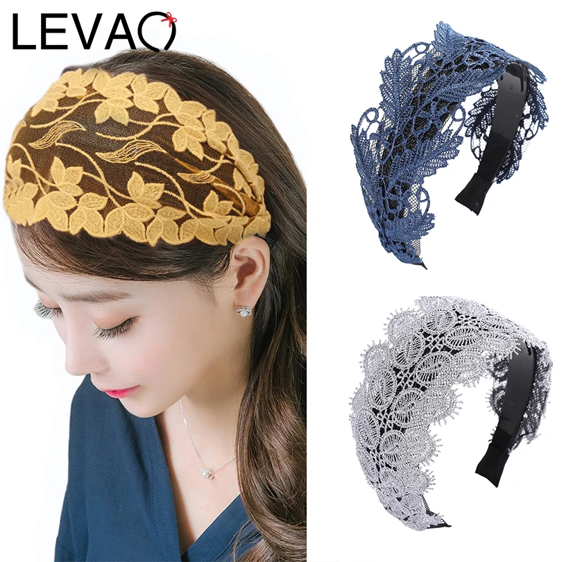 LEVAO 2020 Lace Hollow Headbands Hairband Bezel Turban Autumn And ...