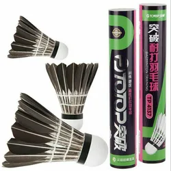 12 Pcs Pro Training Black Goose Feather Shuttlecocks Badminton Ball Game Durable