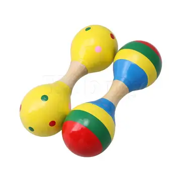 

Yibuy 2PCS Random Wooden Orff Sand Hammer Double Head Medium Type