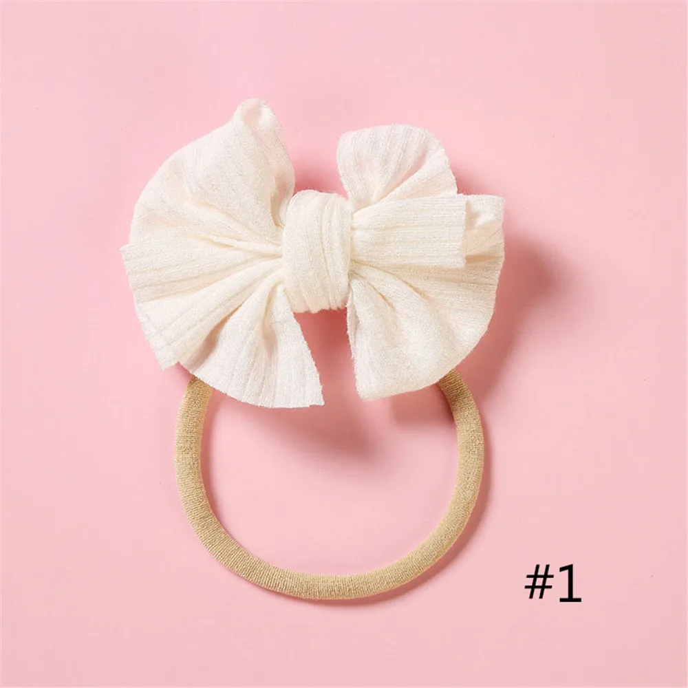 1pcs Cable Baby Bow Headbands Soft Children Nylon Baby Girl Headband Elastic Hair Bands For Baby Hair Accessories Kids Headwear baby essential  Baby Accessories