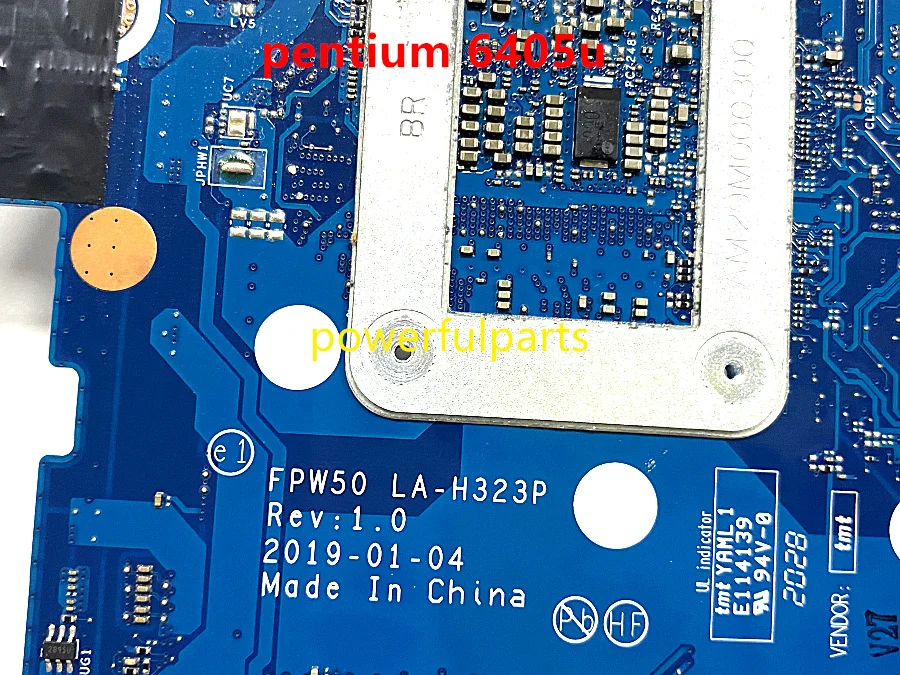 100% working for HP 15-DW motherboard with pentium cpu soldered on board FPW50 LA-H323P tested ok