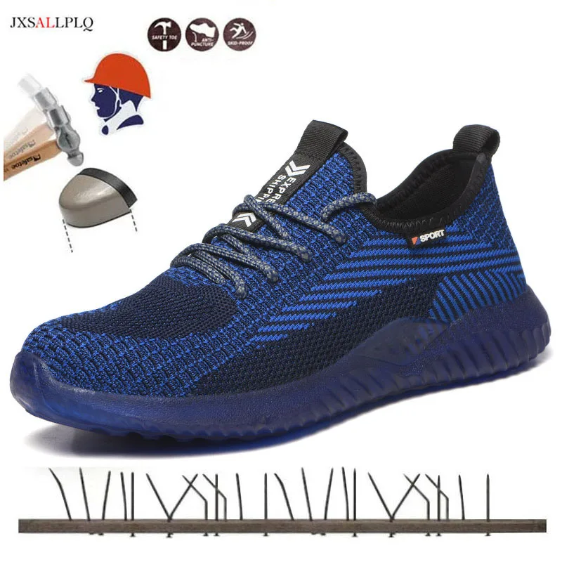 

Indestructible Steel Head Safety Shoes Outdoor Ultra-light Breathable Anti-smash Anti-piercing Construction Site Work Boots
