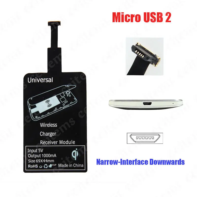 micro usb 2 receiver 10 Вт Qi стандартное беспроводное зарядное устройство для быстрой зарядки телефона Подставка для iPhone XS Max XR 8 X для samsung S9 S8 S7 - Тип штекера: micro usb 2 receiver