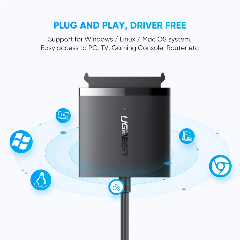 Ugreen Sata para Usb 3.0 Adaptador Cabo com Uasp Sata Iii para Conversor Usb para 2.5 3.5 Disco Rígido Disco Usb Sata Adaptador - Imagem 4