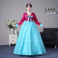 Традиционная корейская Одежда ханбок невесты благородные женщины принцесса древний костюм свадебный Топ Платье Костюм Азиатский длинный халат Корея танец