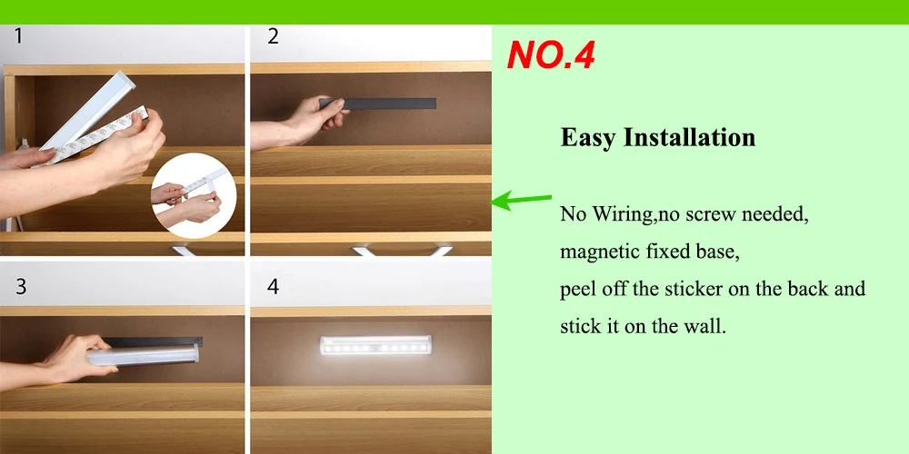 LED Night Light Motion Sensor Wireless PIR Battery Bookcase Closet Wardrobe Lamp Under Cabinet  Lights Kitchen Stairs Lighting (17)