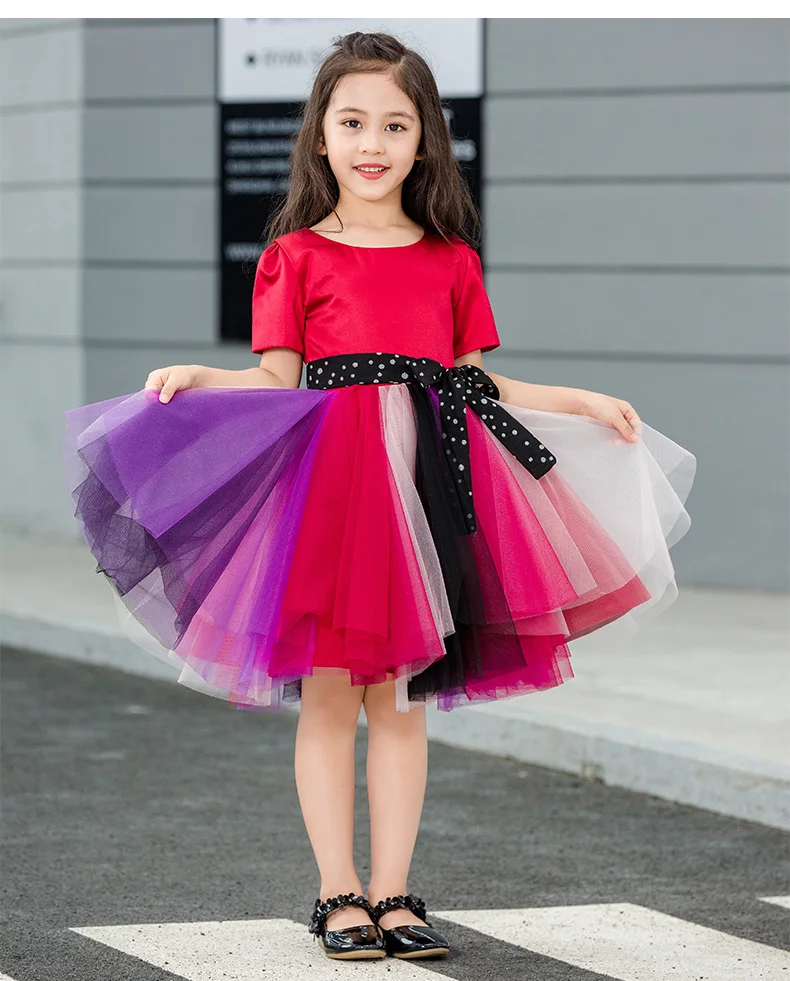 

New Arrival Short Flower Girl Dresses 2019 Red Wedding Party Event Girl Prom Dresses Sequined Butterfly O neck Knee Length