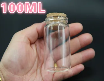 

50PCS 47*80mm 100ml Big Clear Glass Bottles with Cork Stopper Empty Spice Bottles Jars DIY Crafts Vials Glass Bottle Containers