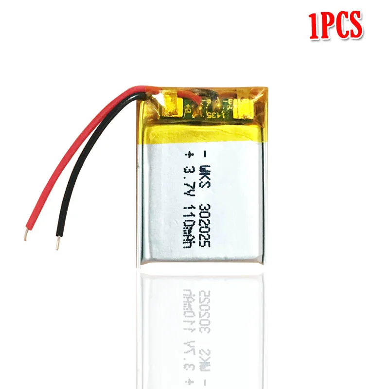 110 мАч 3,7 в 302025 литий-полимерная аккумуляторная батарея для gps psp MP3 MP4 DVD MP5 игрушки Bluetooth динамик маленький литий-ионный аккумулятор лто - Цвет: 1pcs
